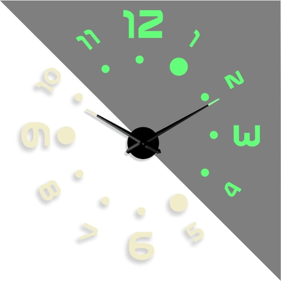 Arabic numerals 5 Minimalism DIY Different Luminous Frameless Wall Clock Home Decor Modern Design Gift - 27 inch