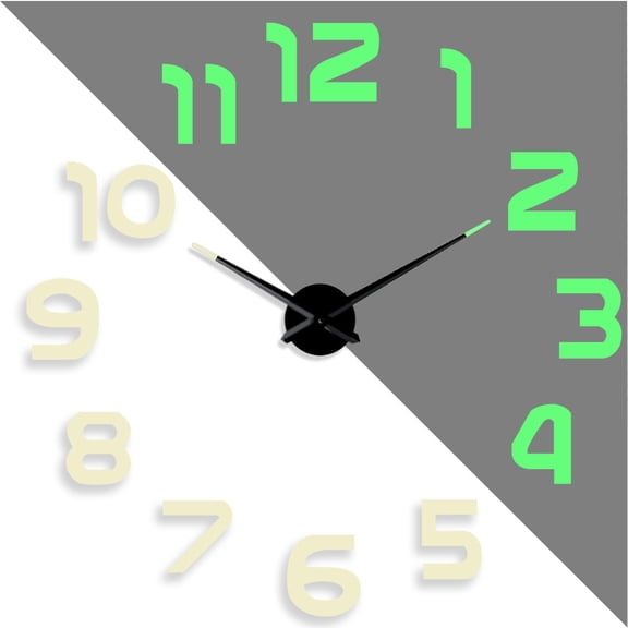 Arabic numerals Minimalism DIY Different Luminous Frameless Wall Clock Home Decor Modern Design Gift - 27 inch