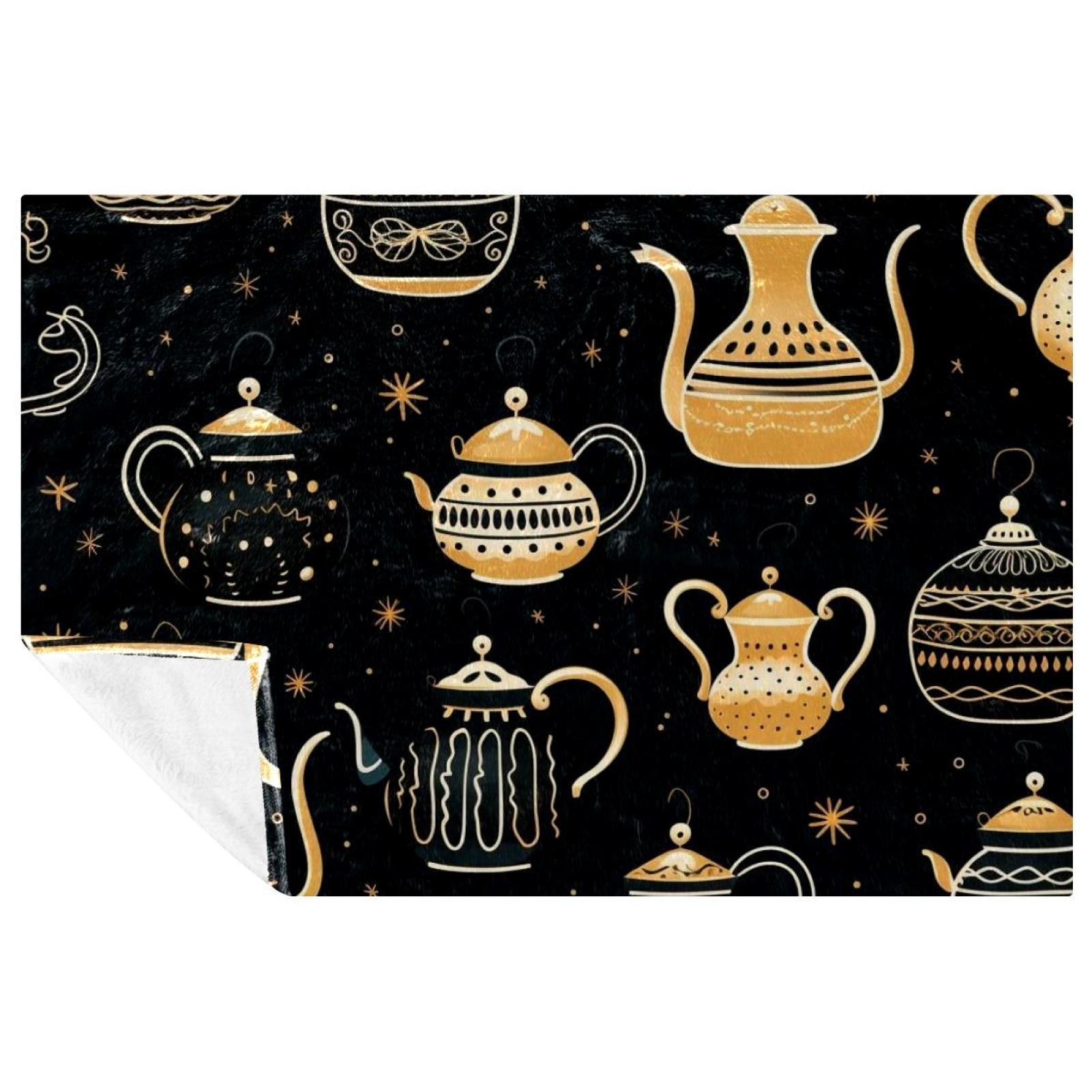 Arabic teapot Custom Printed Microfiber Throw Blanket Soft and Warm