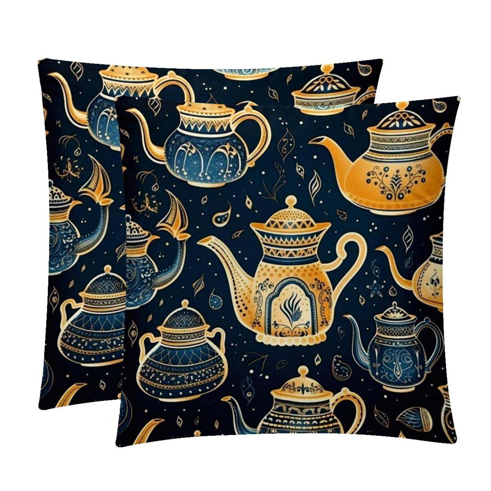 Arabic teapot Elegant Velvet Throw Pillow Inserts & Covers Set of 2