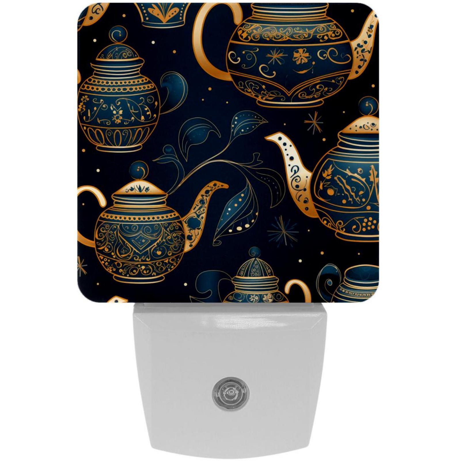 Arabic teapot LED Square Night Lights Energy Efficient Plugin Wall Lamp with Auto Sensor