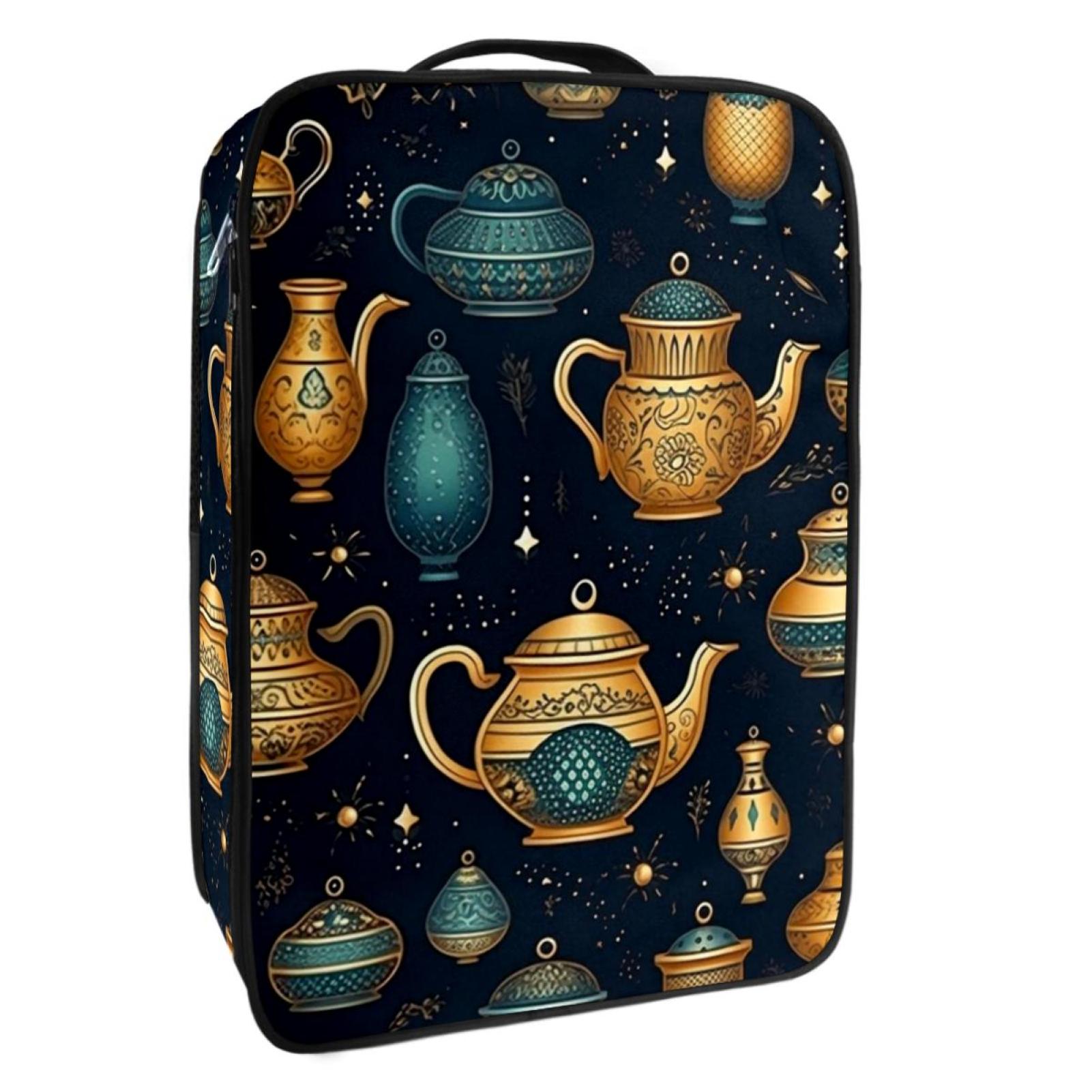 Arabic teapot Polyester Shoe Storage Containers, 23x31cm/9x12in, Pack of 2, Organizer Boxes for
