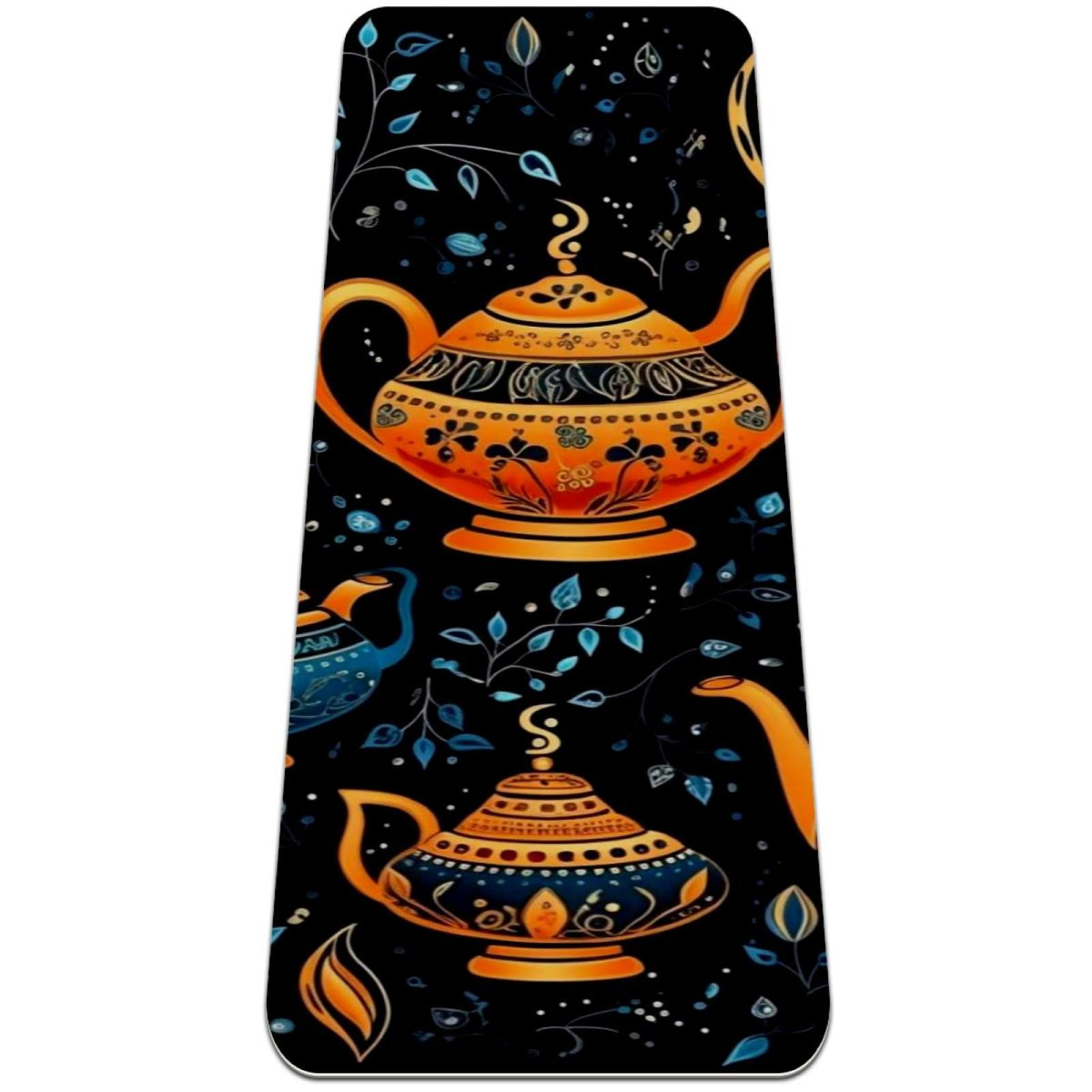 Arabic teapot TPE Yoga Exercise Mat for Home Gym Pilates Workouts 6mm