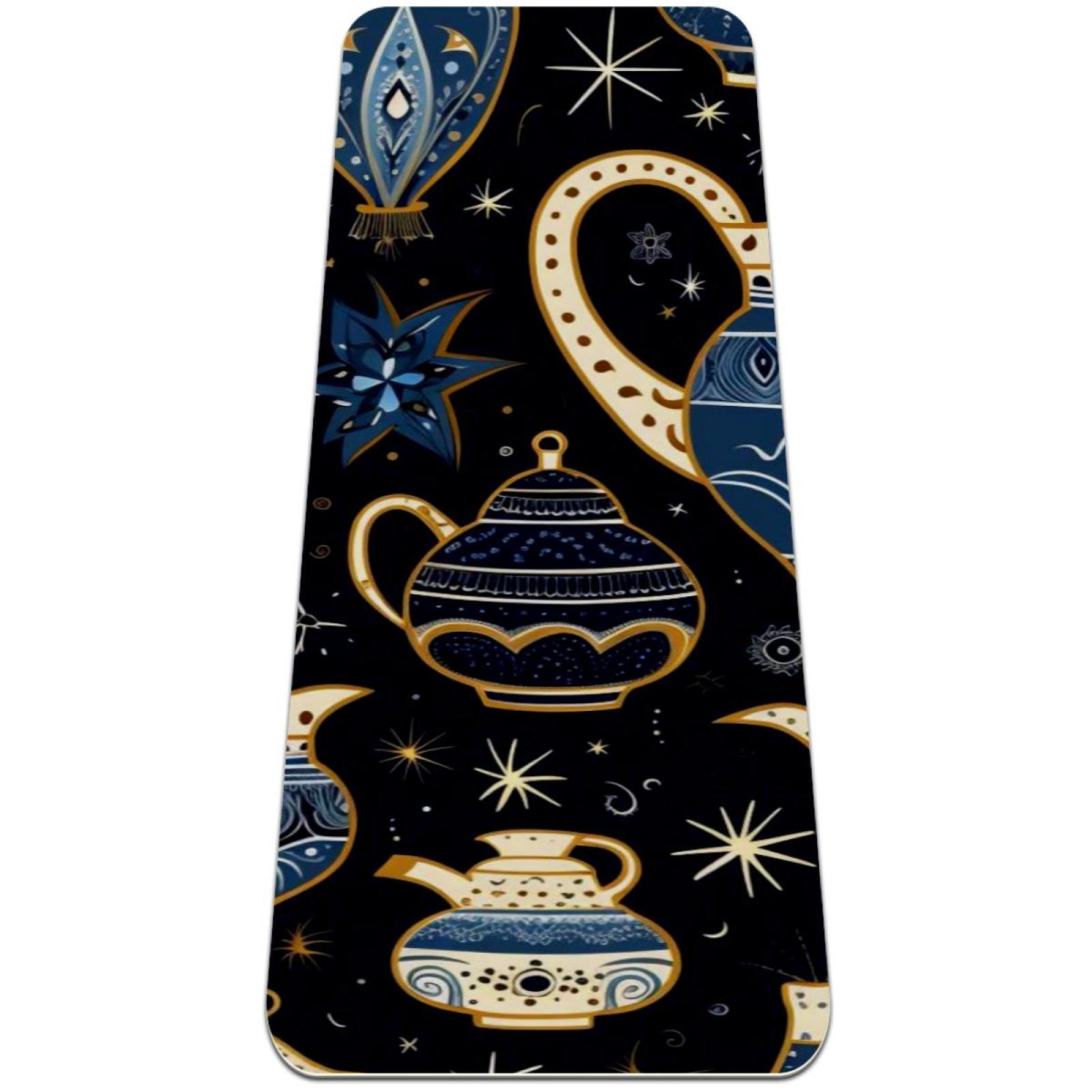 Arabic teapot TPE Yoga Mat for Home Workouts 6mm Thick, Durable