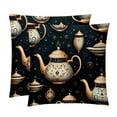 Arabic teapot Velvet Bed Pillow Set with Unique Patterns in Sizes 16x16