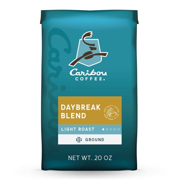 Arabica Daybreak Morning Blend Bag Caribou Coffee Light Ground 20 Oz