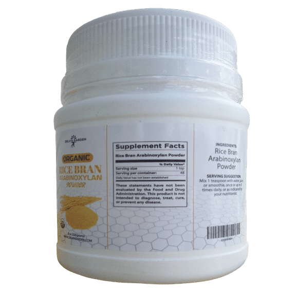 Arabinoxylan Powder, 8 oz Organic Rice Bran Arabinoxylan Powder Easy to Blend in Smoothies, Juices & Foods
