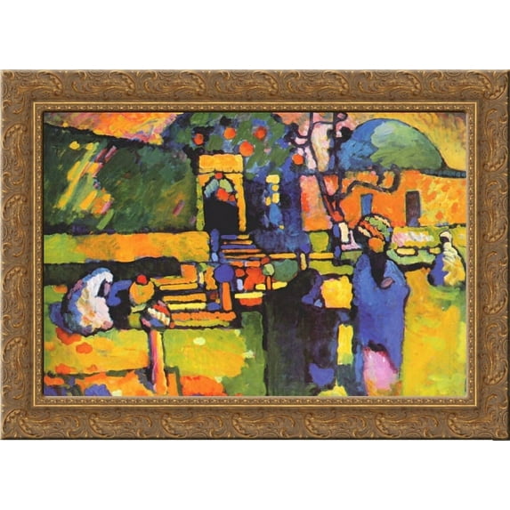 Arabs I (Cemetery) 24x18 Gold Ornate Wood Framed Canvas Art by Wassily Kandinsky