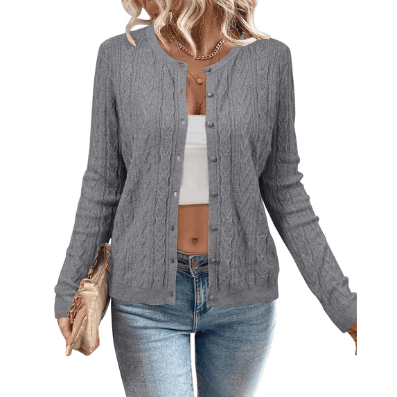 Arach&Cloz Women’s Cable Knit Fall Soft Lightweight Sweater Cardigans 2025