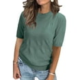 thumbnail image 1 of Arach&Cloz Women's Summer Fall Lightweight Tops Short Sleeve Dressy Blouse, 1 of 6