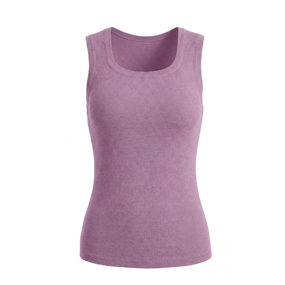 Arach&Cloz Women's Sweater Vests Square Neck Spring Summer Basic Slim Fitted Tank Tops 2026
