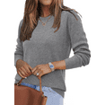 thumbnail image 1 of Arach&Cloz Women's Wool Blend Classic Crew Neck Casual Fall Sweaters, 1 of 7