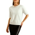 thumbnail image 1 of Arach&Cloz Women's Wool Blend Elegant Crew Neck Sweaters for Fall 2025, 1 of 6