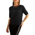 thumbnail image 1 of Arach&Cloz Women's Wool Blend Elegant Crew Neck Sweaters for Fall 2025, 1 of 6