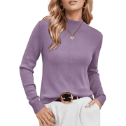 Arach&Cloz Womens Wool Blend Fall Sweaters Mock Neck Business Casual Outfits
