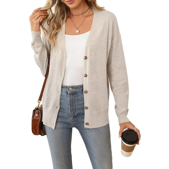 Arach&Cloz Women’s Wool Blend Lightweight Summer Business Casual Cardigan Sweaters