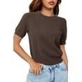 thumbnail image 1 of Arach&Cloz Women's Wool Blend Soft Fuzzy Puff Sleeve Cute Casual Fall Sweaters 2025, 1 of 7