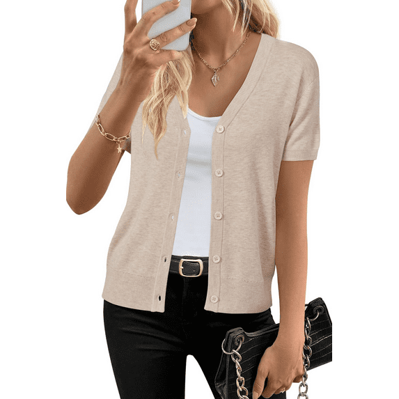 Arach&Cloz Women's Wool Blend Summer Business Casual Cardigan Sweaters 2025