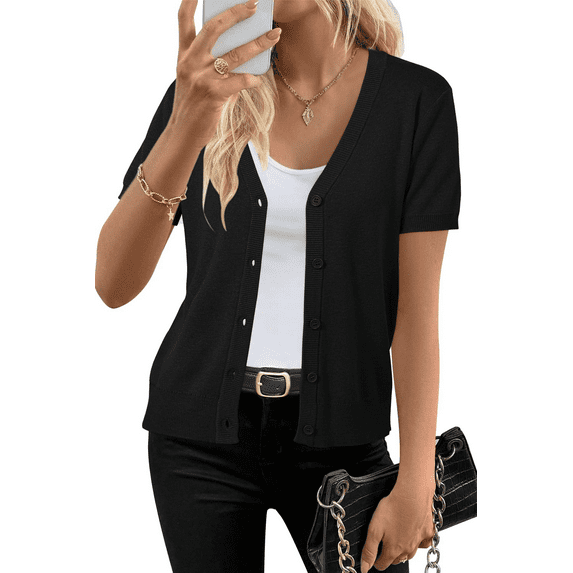 Arach&Cloz Women's Wool Blend Summer Business Casual Cardigan Sweaters 2025