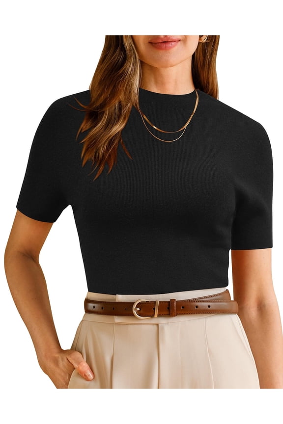 Arach&Cloz Women's Wool Blend Summer Fall Seamless Resistant Tops Opaque Shirts