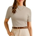 thumbnail image 1 of Arach&Cloz Women's Wool Blend Summer Fall Seamless Resistant Tops Opaque Shirts, 1 of 7