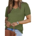 thumbnail image 1 of Arach&Cloz Women's Wool Blend Summer Fall Tops Lightweight Business Casual Blouses, 1 of 6