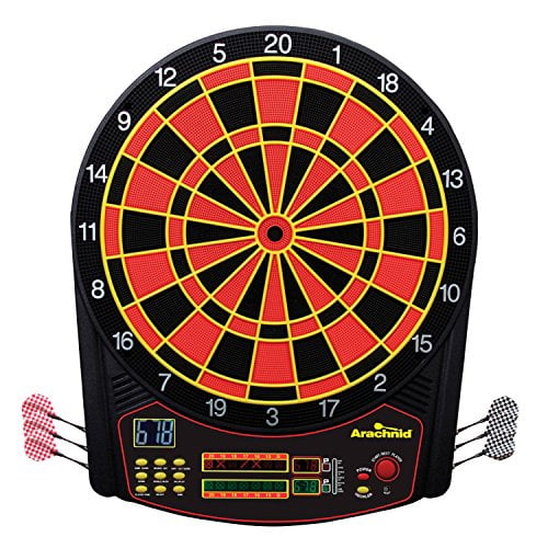 Arachnid Cricket Pro 450 Black and Red Electronic Dartboard with Soft Tip Darts