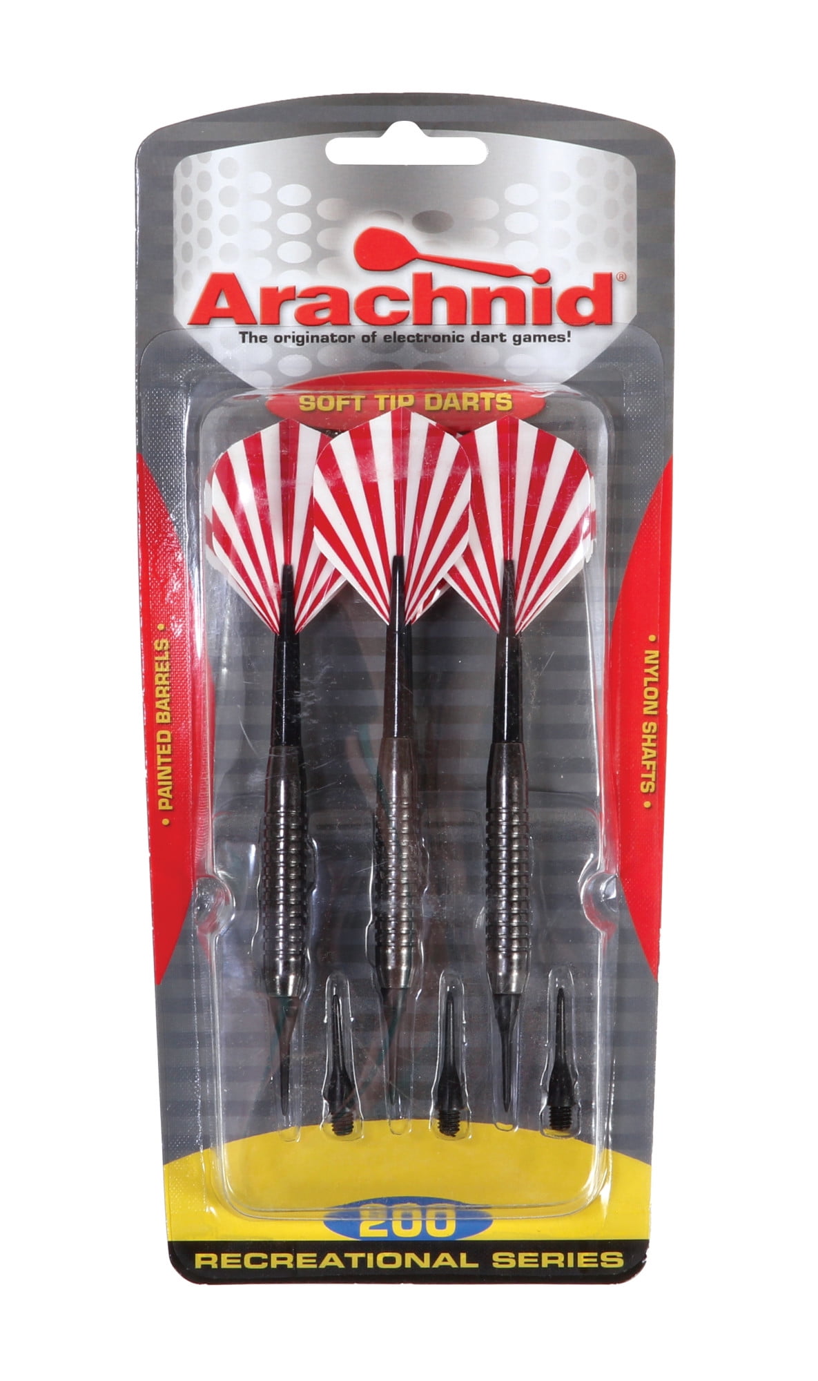 Arachnid SFR200 Soft Tip Dart Set with Nylon Shafts and Metallic Barrels