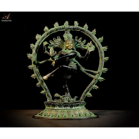 Aradhya Arts Brass Natraj statue, 8.27 inch tall sculpture of Lord Dancing Shiva with weight 1.2 Kg for Home Dcor, Temple, Offices and all occasion gifting.