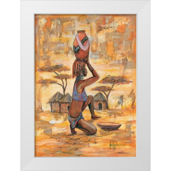 Aragon 18x24 White Modern Wood Framed Museum Art Print Titled - African woman I