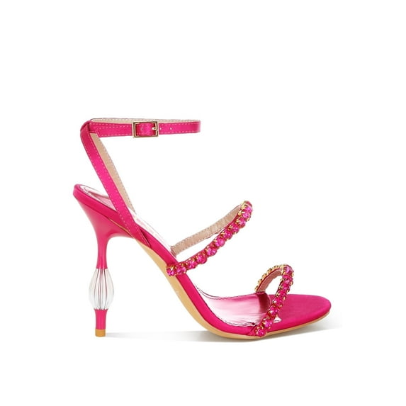 London Rag Aragon Diamante Embellished Fantasy Heel Womens Sandals