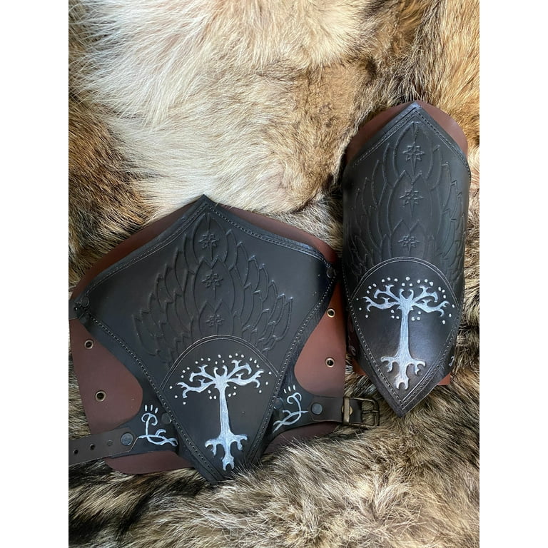Aragorn Gondor Bracers Black Lord of the rings cosplay leather