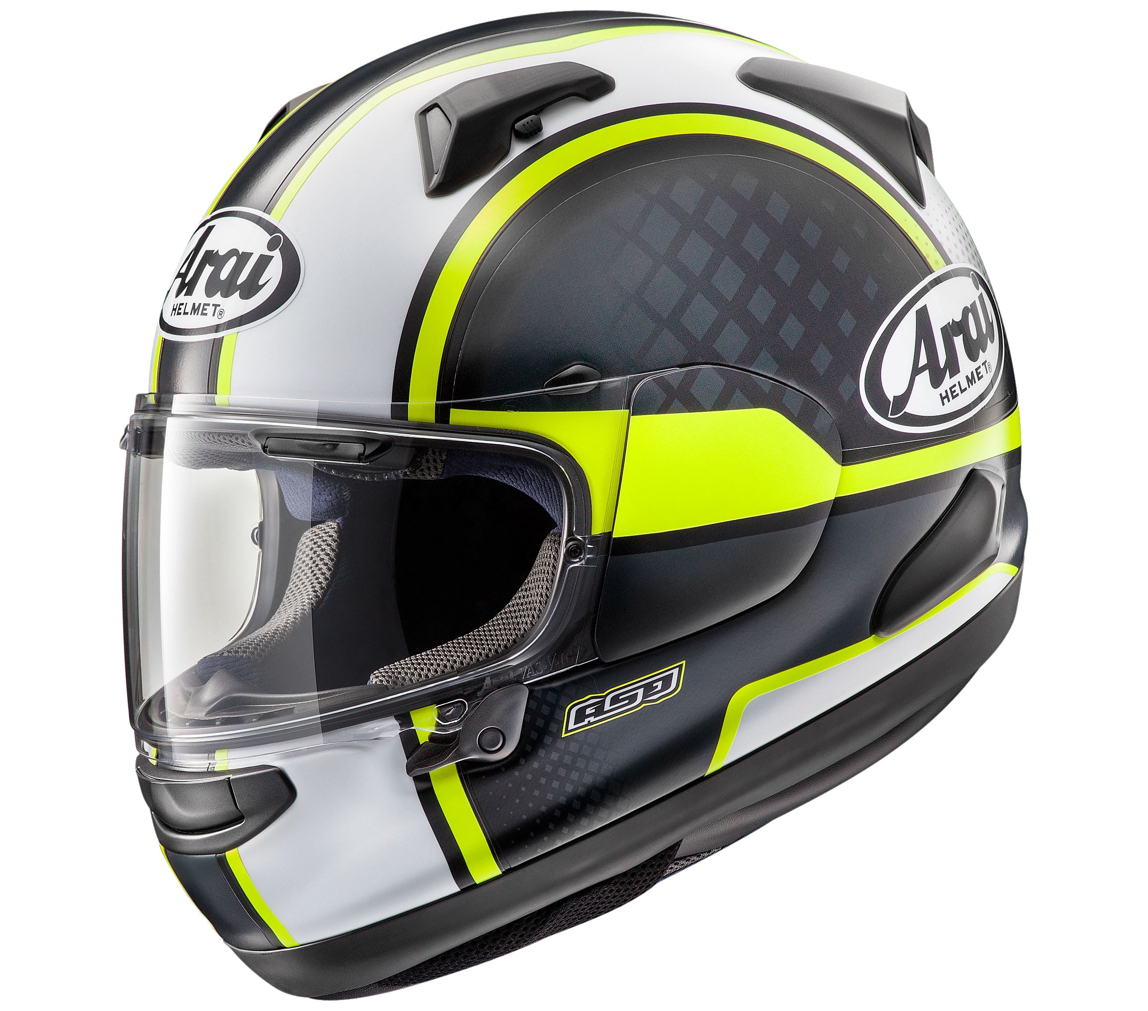 Arai Quantum-X Takeoff Motorcycle Helmet (M2020D) Yellow Frost XL