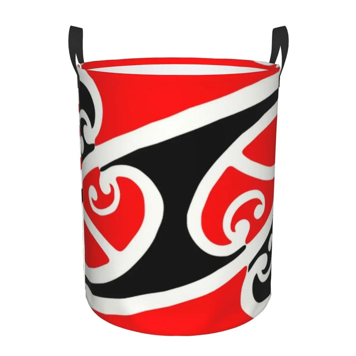 Arai Red Maori Pattern Laundry Hamper Large Clothes Storage Basket New