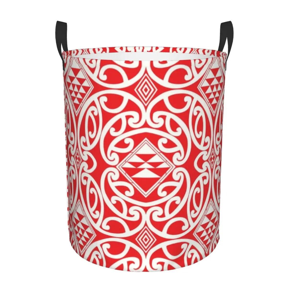 Arai Red Maori Pattern Laundry Hamper Large Clothes Storage Basket New
