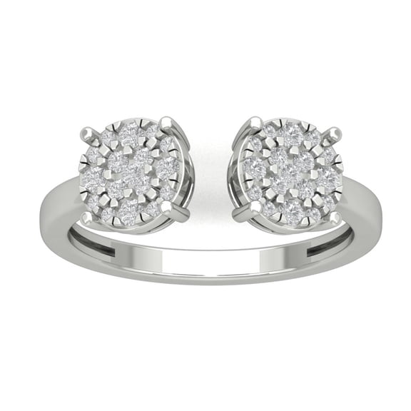 Araiya 10K White Gold Cluster Diamond Band Ring (1/3 cttw, I-J Color, I2-I3 Clarity), Size 7.5