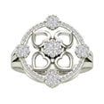thumbnail image 1 of Araiya 10K White Gold Cluster Diamond Heart Band Ring (1/2 cttw, I-J Color, I2-I3 Clarity), Size 5, 1 of 1