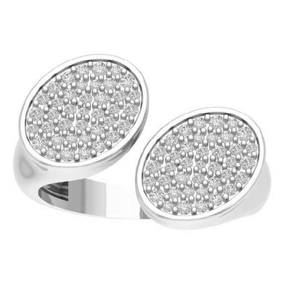 Araiya 10K White Gold Cluster Diamond Space Band Ring (1/2 cttw, I-J Color, I2-I3 Clarity), Size 10