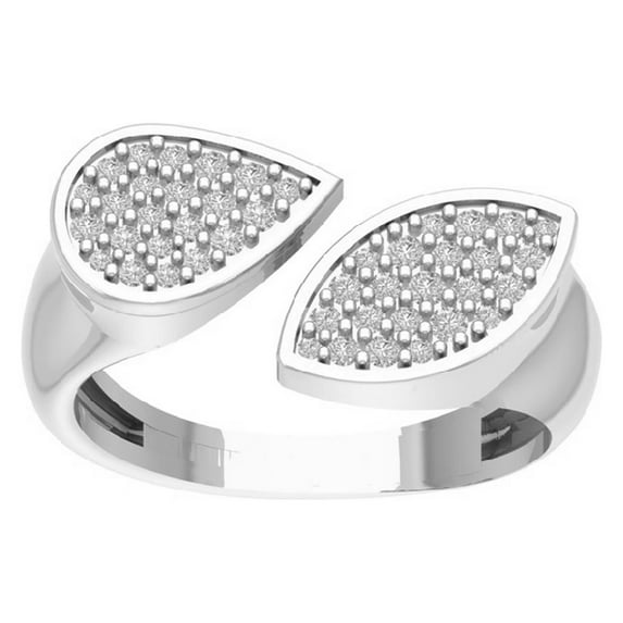 Araiya 10K White Gold Cluster Diamond Space Band Ring (1/3 cttw, I-J Color, I2-I3 Clarity), Size 9.5