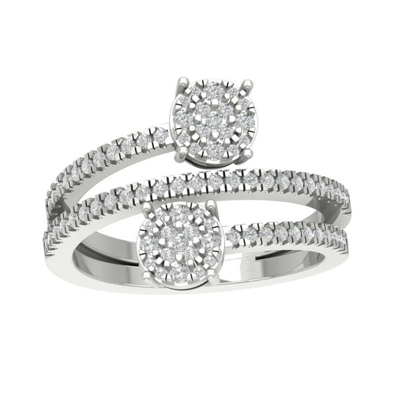 Araiya 10K White Gold Diamond Band Ring (1/2 cttw, I-J Color, I2-I3 Clarity), Size 5