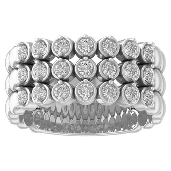 Araiya 10K White Gold Diamond Band Ring (3/4 cttw, I-J Color, I2-I3 Clarity), Size 6