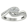 thumbnail image 1 of Araiya 10K White Gold Diamond Bypass Band Ringfor Women (3/4 cttw, I-J Color, I2-I3 Clarity), Size 7, 1 of 3