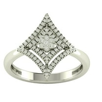 Araiya 10K White Gold Diamond Cluster Band Ring (1/3 cttw, I-J Color, I2-I3 Clarity), Size 7