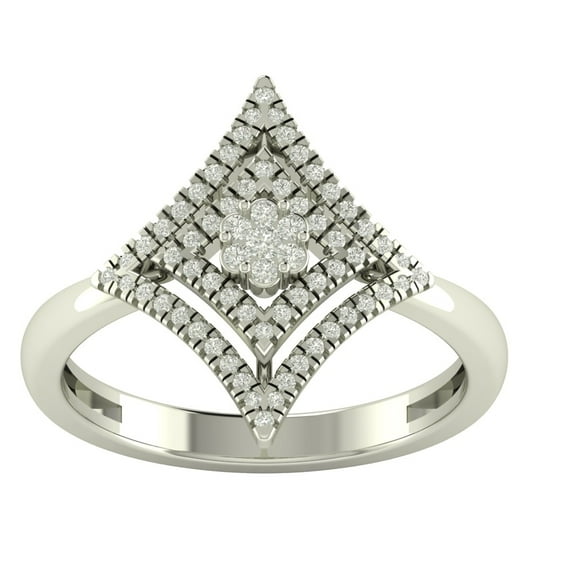 Araiya 10K White Gold Diamond Cluster Band Ring (1/3 cttw, I-J Color, I2-I3 Clarity), Size 7