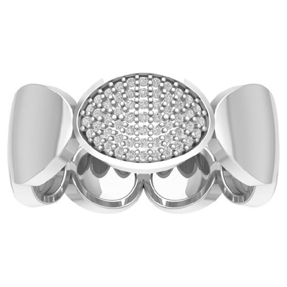 Araiya 10K White Gold Diamond Cluster Band Ring for Women (1/6 cttw, I-J Color, I2-I3 Clarity), Size 7