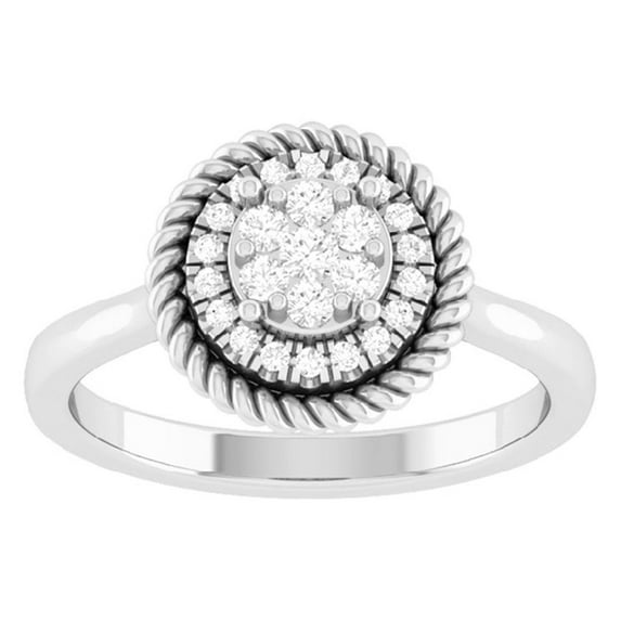 Araiya 10K White Gold Diamond Cluster Ring (1/3 cttw, I-J Color, I2-I3 Clarity), Size 6