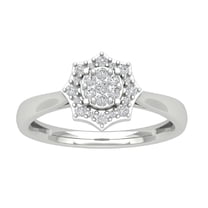 Araiya 10K White Gold Diamond Cluster Ring for Women (1/3 cttw, I-J Color, I2-I3 Clarity), Size 7