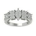 thumbnail image 1 of Araiya 10K White Gold Diamond Cluster Ring for Women (1 cttw, I-J Color, I2-I3 Clarity), Size 9, 1 of 3