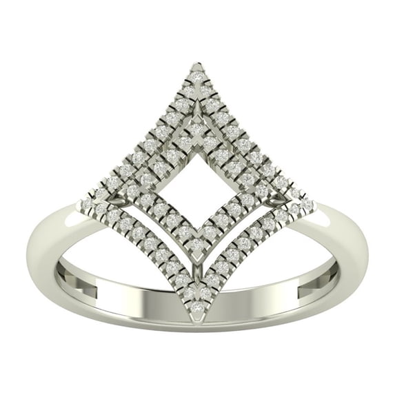 Araiya 10K White Gold Diamond Cluster Space Ring (1/4 cttw, I-J Color, I2-I3 Clarity), Size 10