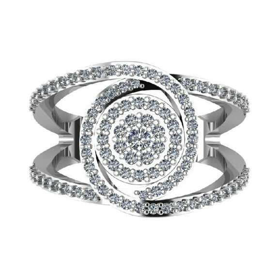 Araiya 10K White Gold Diamond Cocktail Ring for Women (1/2 cttw, I-J Color, I2-I3 Clarity), Size 7